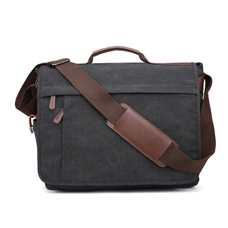 Urban Canvas Messenger Bag – Black | Crossbody Co.