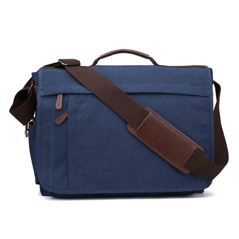 Urban Canvas Messenger Bag – Blue | Crossbody Co.